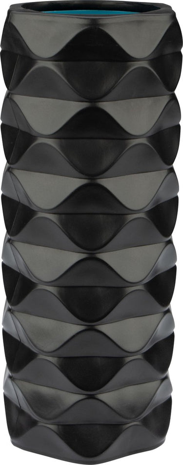 Avento massage roller - foam - wave - zwart blauw