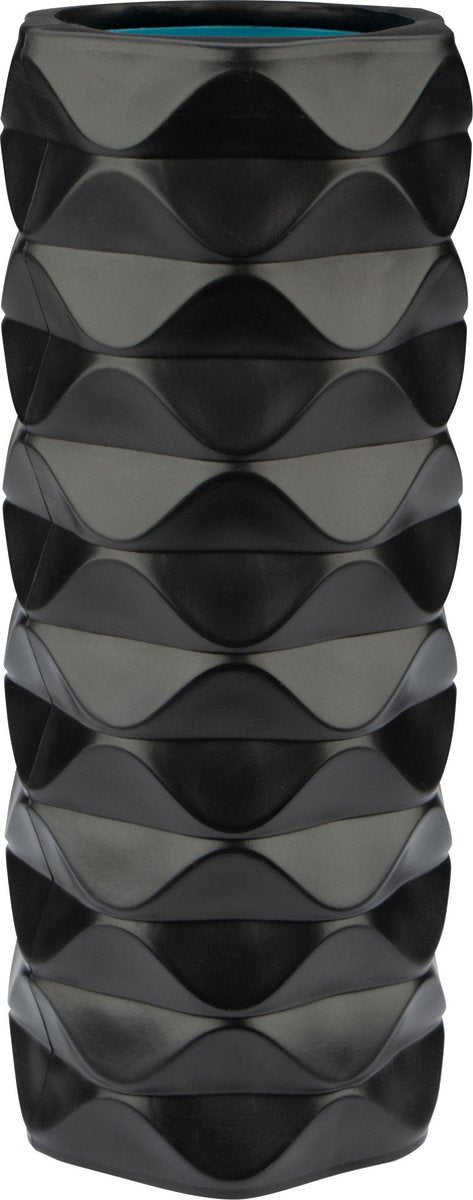 Avento massage roller - foam - wave - zwart blauw