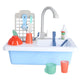 Afwasbak met echt kraantje en color changing servies