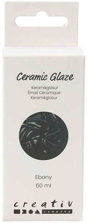 Creativ company keramiek glazuur ebony zwart 60ml professioneel.