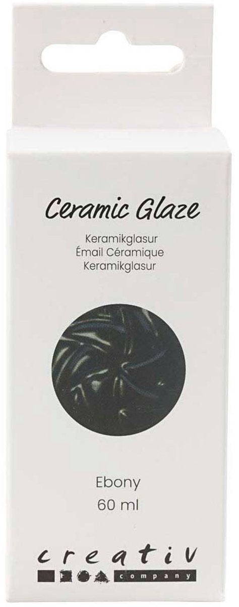Creativ company keramiek glazuur ebony zwart 60ml professioneel.
