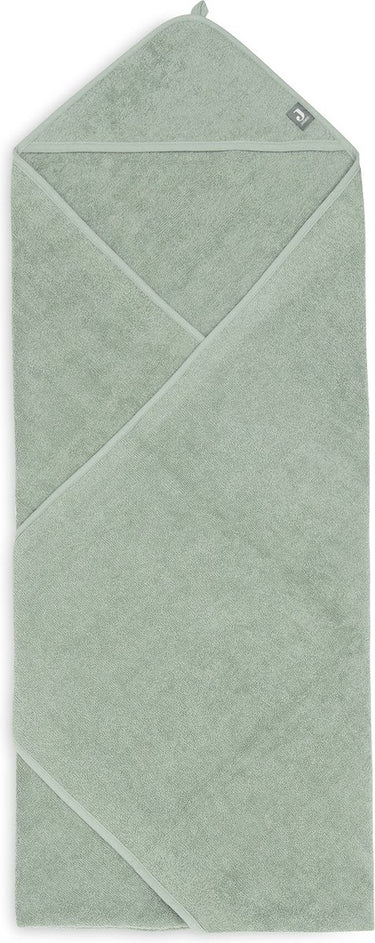 Jollein - badcape badstof 100x100cm - baby handdoek met badcape, omslagdoek, badponcho - ash green