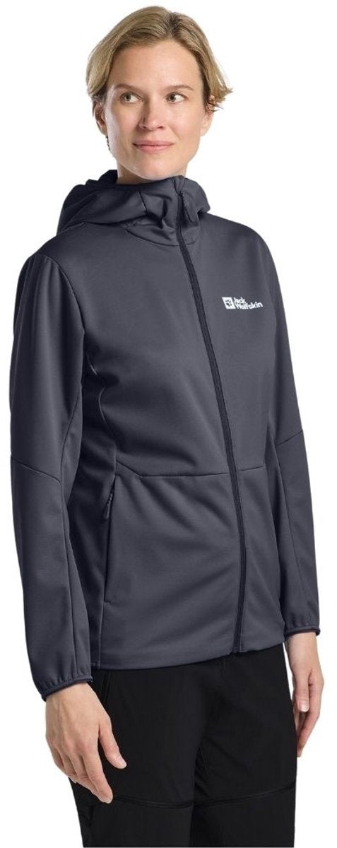 Jack wolfskin feldberg hoody graphite softshell jas dames