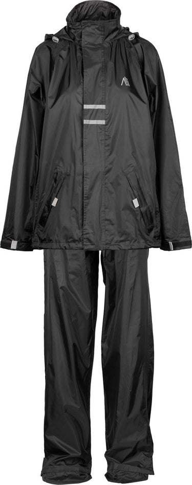 Ralka regenpak waterdicht en ademend - senior - reflectie - zwart - m