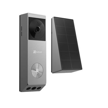 Ezviz ep3x pro – draadloze video deurbel – dual-lens 2k hd – geen abonnement – 32gb opslag – ai detectie - incl. zonnepaneel - zilver - 1 stuk
