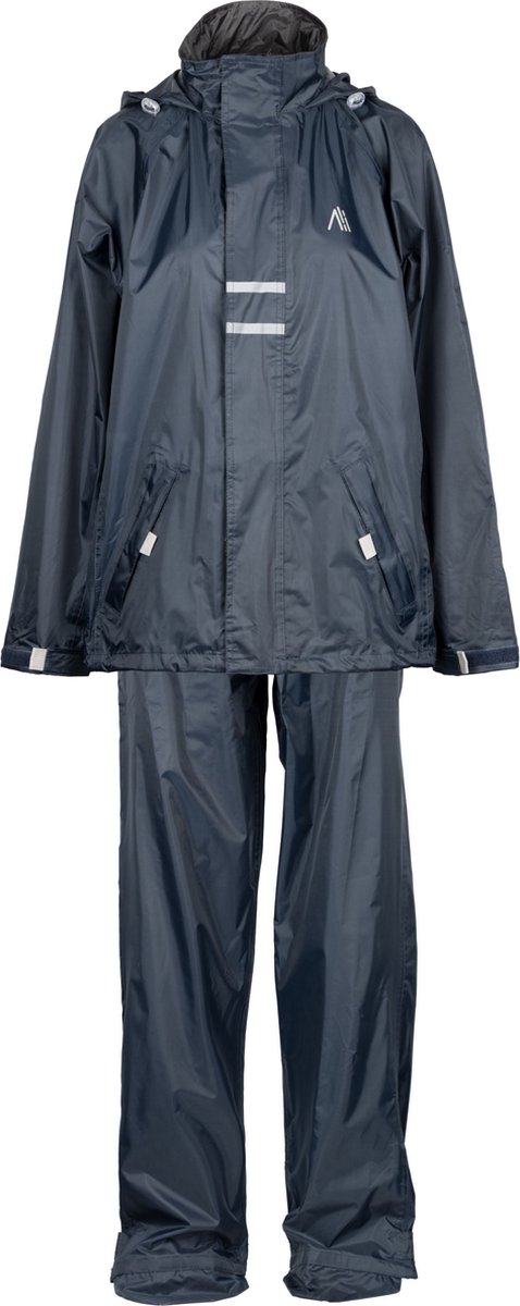 Ralka regenpak waterdicht ademend - kind - reflectie - marine - maat 164