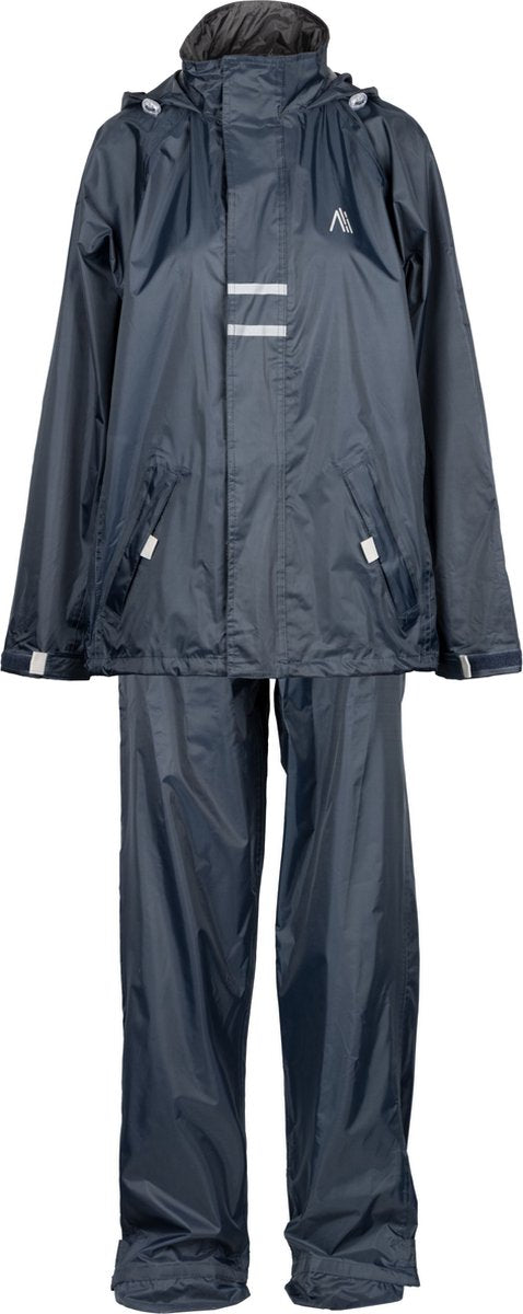 Ralka regenpak waterdicht en ademend - senior - reflectie - marine - s