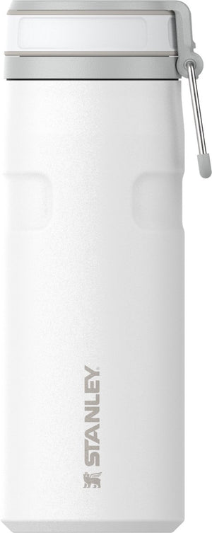 Stanley twist flip 2.0 waterfles met draaidop met springveer 0.47l - 10 uur koud - 2 dagen koud met ijs - roestvrijstalen drinkfles - bpa vrij - lekvrij - vaatwasserbestendig - black