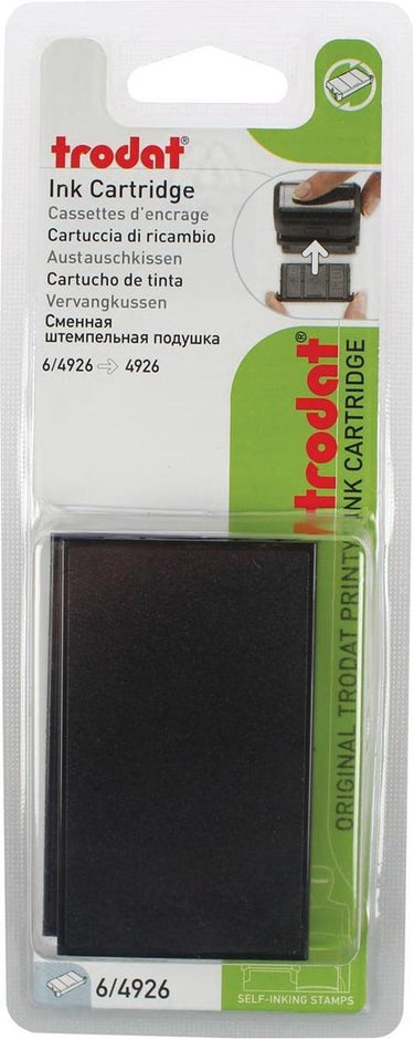 Trodat vervangkussen zwart | voor stempel 4926 | blister met 2 stuks
