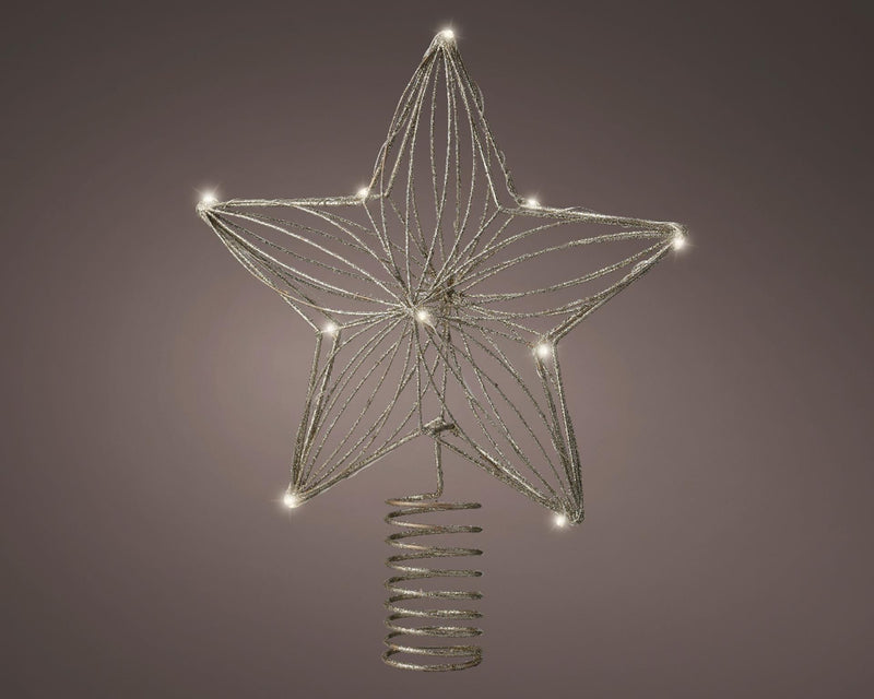 Afbeelding laden in galerijviewer, Lumineo piek ster met 12 led lampen werkt op batterij met timer.

