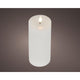 Lumineo realistische led kaars met wax pit en vlam effect ø7.5x20cm wit met 6uur timer werkt op batterij