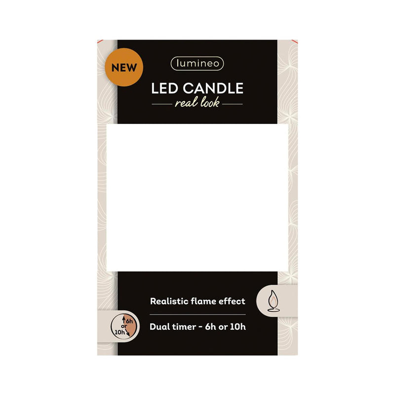 Afbeelding laden in galerijviewer, Lumineo realistische led kaars met wax pit en vlam effect ø7.5x9,5cm crã©me met 6uur timer werkt op batterij
