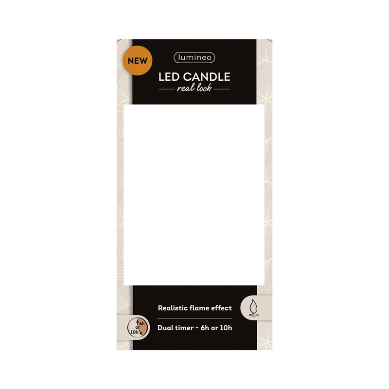 Afbeelding laden in galerijviewer, Lumineo realistische led kaars met wax pit en vlam effect ø7.5x13,5cm goud met 6uur timer werkt op batterij
