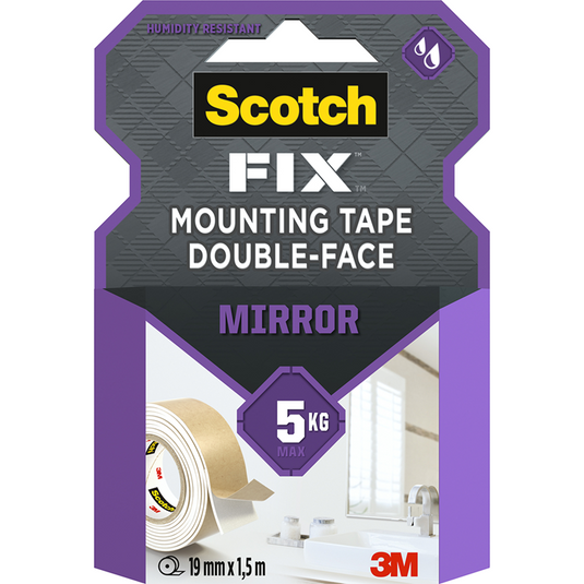 3m 1071422 - scotch-fix™ mirror montagetapetape 19mmx1,5m, 1 rol pak | 12 stuks