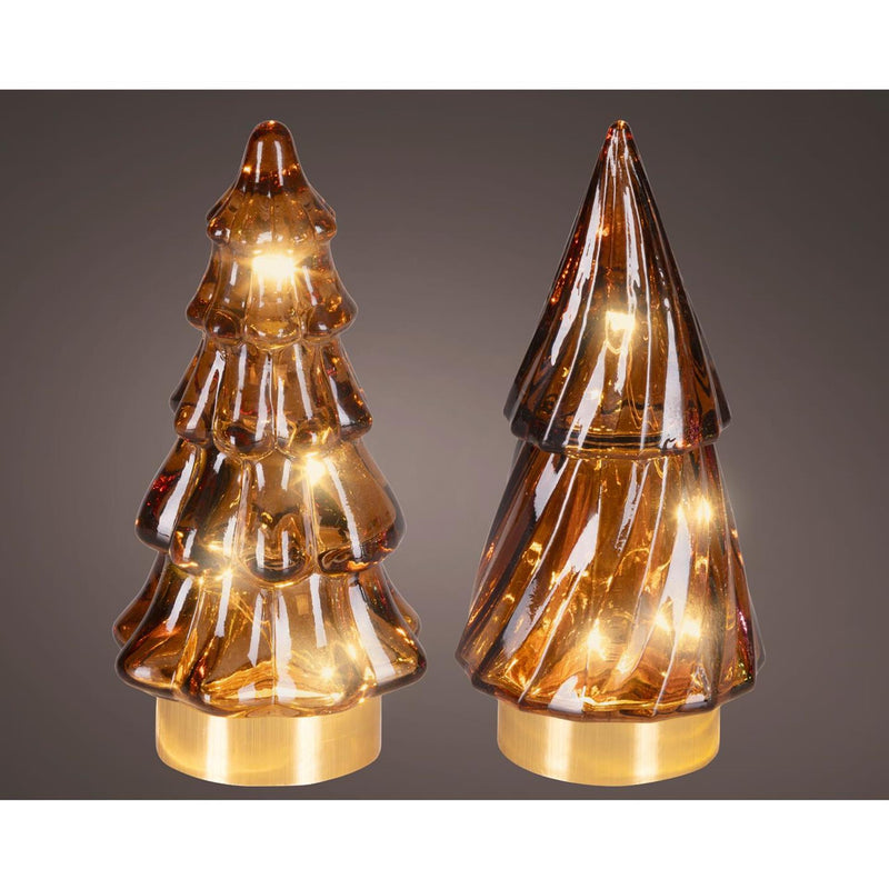 Afbeelding laden in galerijviewer, Micro led boom glas steady binnen 2ass bruin warm wit d.6cm x h.12.8cm
