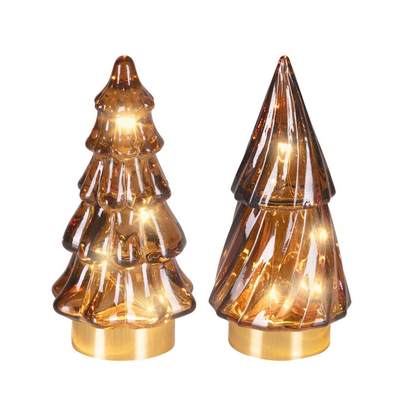 Afbeelding laden in galerijviewer, Micro led boom glas steady binnen 2ass bruin warm wit d.6cm x h.12.8cm
