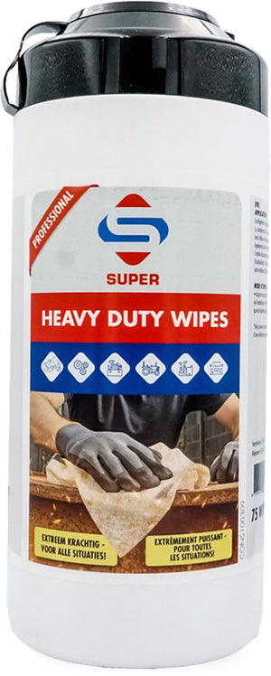 Supercleaners heavy duty wipes - krachtige schoonmaakdoekjes met scrubmiddel - verwijdert vuil, olie, vet en kleefresten - geschikt voor materialen, gereedschap en handen