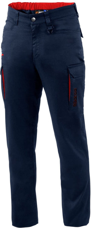 Sparco vermont werkbroek - marineblauw rood - maat m