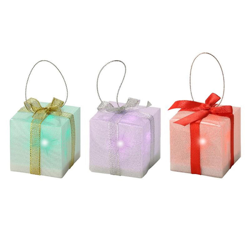 Afbeelding laden in galerijviewer, Lumineo kersthanger cadeau met 1 led lamp multikleur effect op batterij
