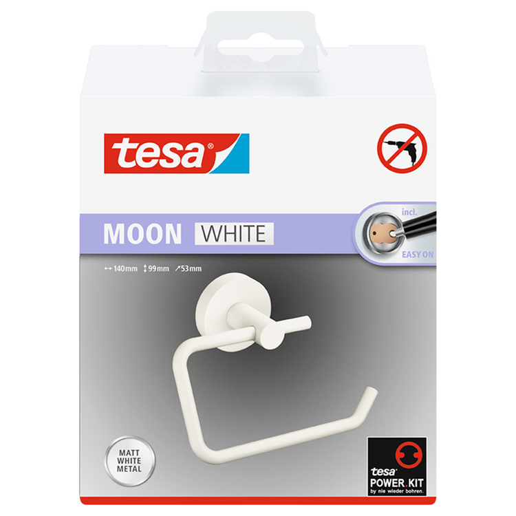Afbeelding laden in galerijviewer, Tesa 1073534 - moon white toiletrol houder zonder deksel wit | 1 stuks
