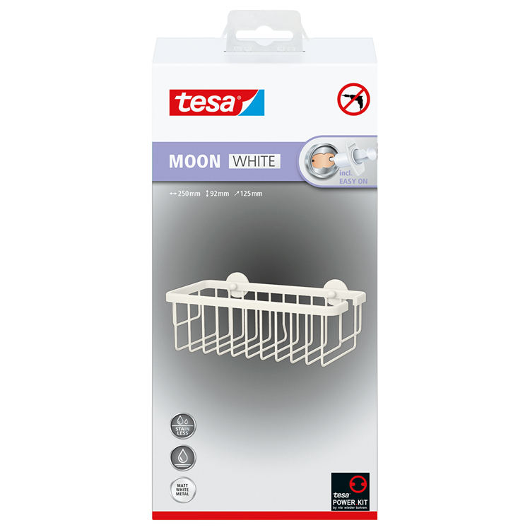 Afbeelding laden in galerijviewer, Tesa 1073535 - moon white doucherek enkel wit | 1 stuks
