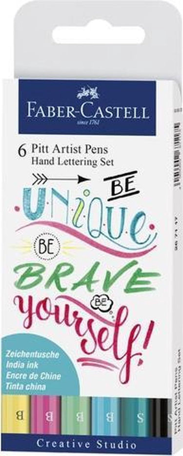 Faber-castell brushpen - tekenstift - pitt artist pen - handlettering set be unique - 6-delig - fc-267116