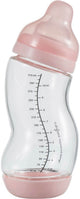Difrax babyfles natural glas - 310 ml - roze - 1 stuk - s-fles - anti koliek