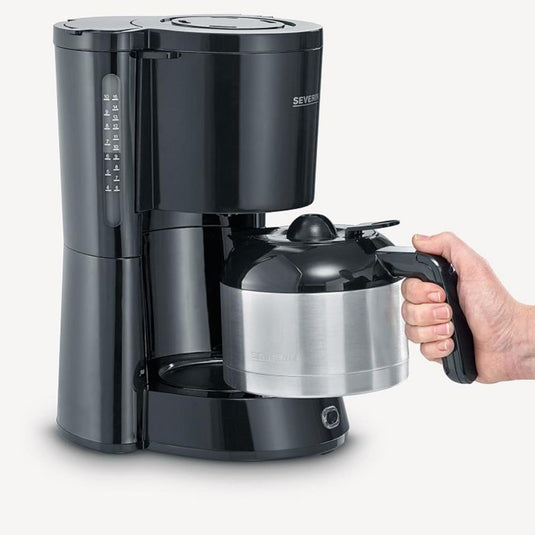 Severin koffiezetapparaat 8-kops met thermoskan 1000w zwart