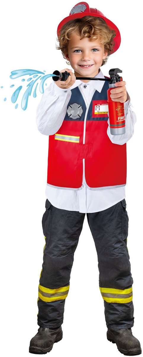 Kiddygo brandweer verkleedset speelgoed met accessoires voor kinderen.