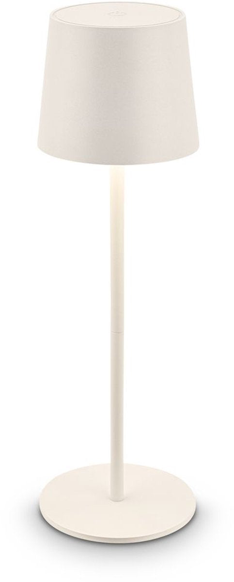 B.k.licht briloner bota - led tafellamp oplaadbaar – dimbaar – draadloos – 33cm hoog – ip44 – voor binnen buiten – op batterij – wit