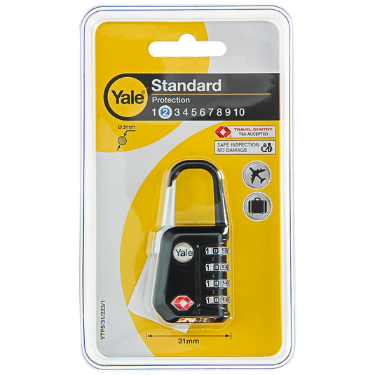 Yale 1060497 - code hangslot tsa zwart | 6 stuks