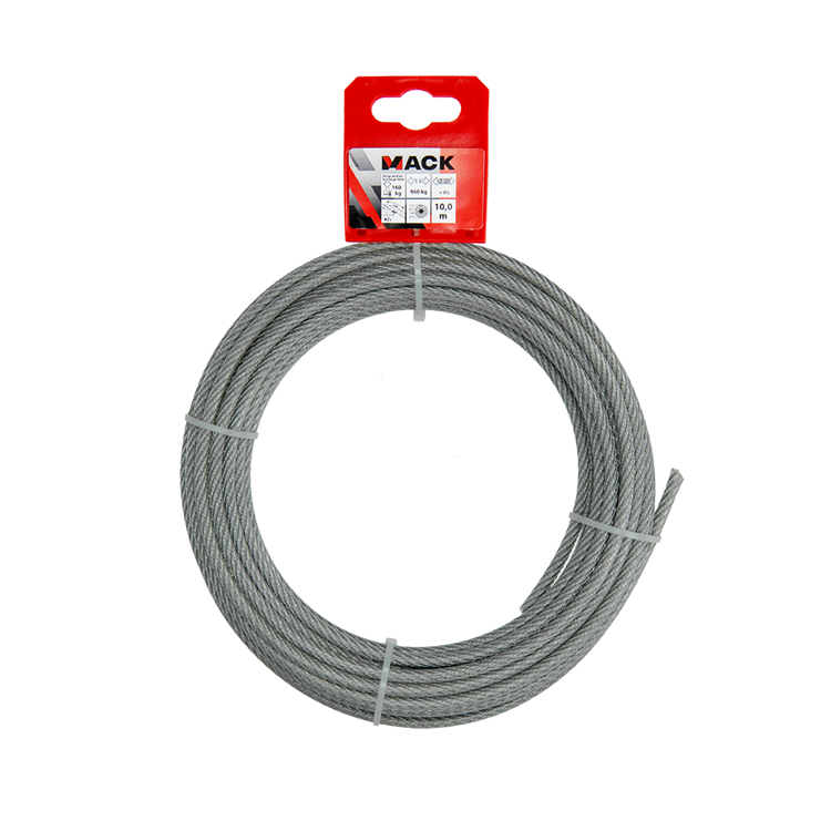 Afbeelding laden in galerijviewer, Mack 1015197 - staalkabel pvc mantel 6x7 10m 4-5mm wll 170kg din en12385-4 | 5 stuks
