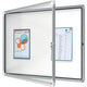 Nobo premium plus afsluitbare glazen buitenvitrine magnetisch voor 8xa4 formaat met zijslot - grijs wit