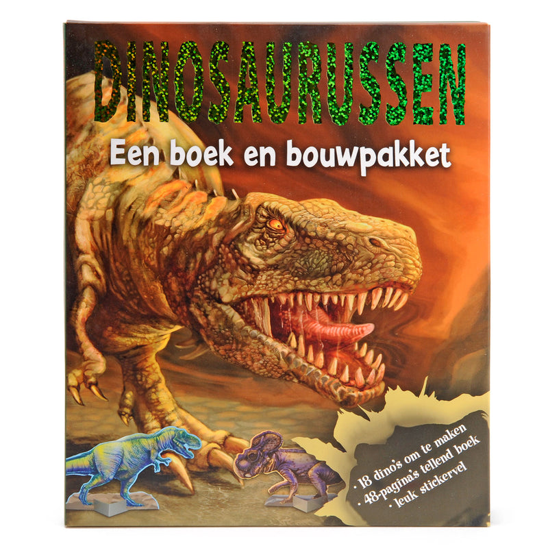 Afbeelding laden in galerijviewer, Rebo publishers dinosaurussen, een boek en bouwpakket
