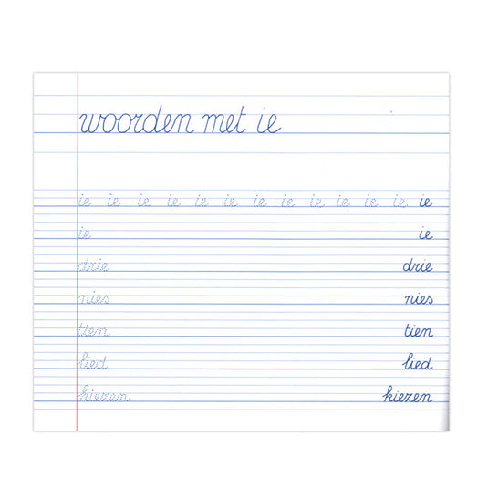 Deltas mijn oefenschrift schrijven (voor linkshandigen)