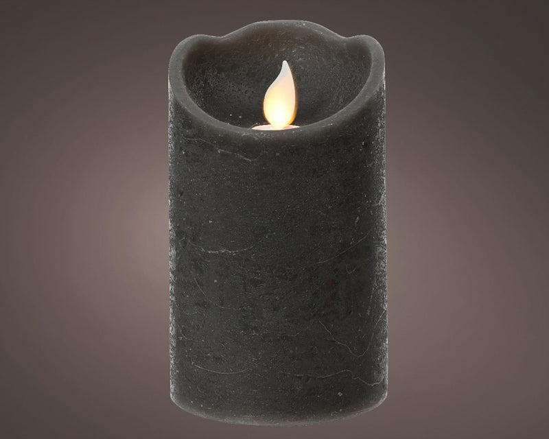 Afbeelding laden in galerijviewer, Lumineo led waving kaars wax antraciet h12,5cm
