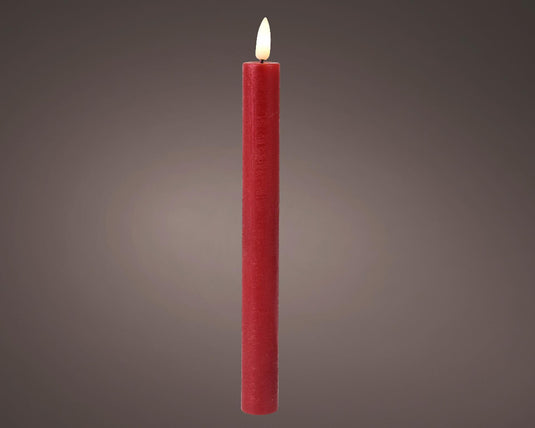 Lumineo led dinerkaarsen met flikkerende vlam rood dia.2x24,5cm was met 6 uur timer
