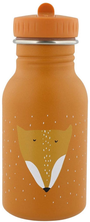 Trixie drinkfles – mr. fox - rvs waterfles voor kinderen - 350ml - lekvrije fles – oranje - vos