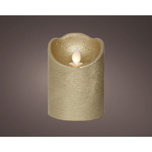 Lumineo led waving kaars wax goud ø7,5xh10cm warm wit