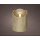 Lumineo led waving kaars wax goud ø7,5xh10cm warm wit