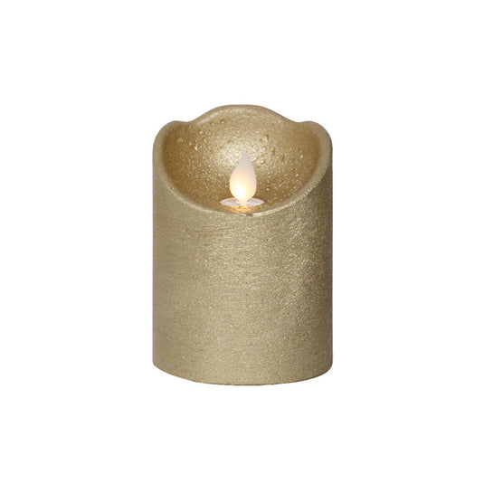 Lumineo led waving kaars wax goud ø7,5xh10cm warm wit