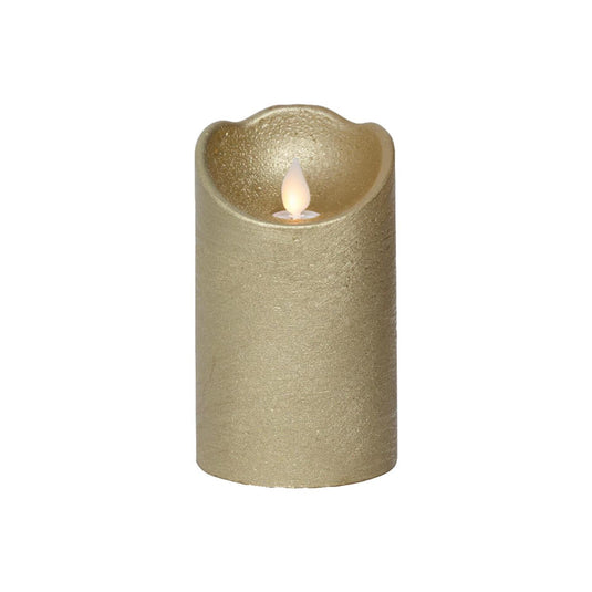 Lumineo led waving kaars wax goud ø7,5xh12,5cm warm wit