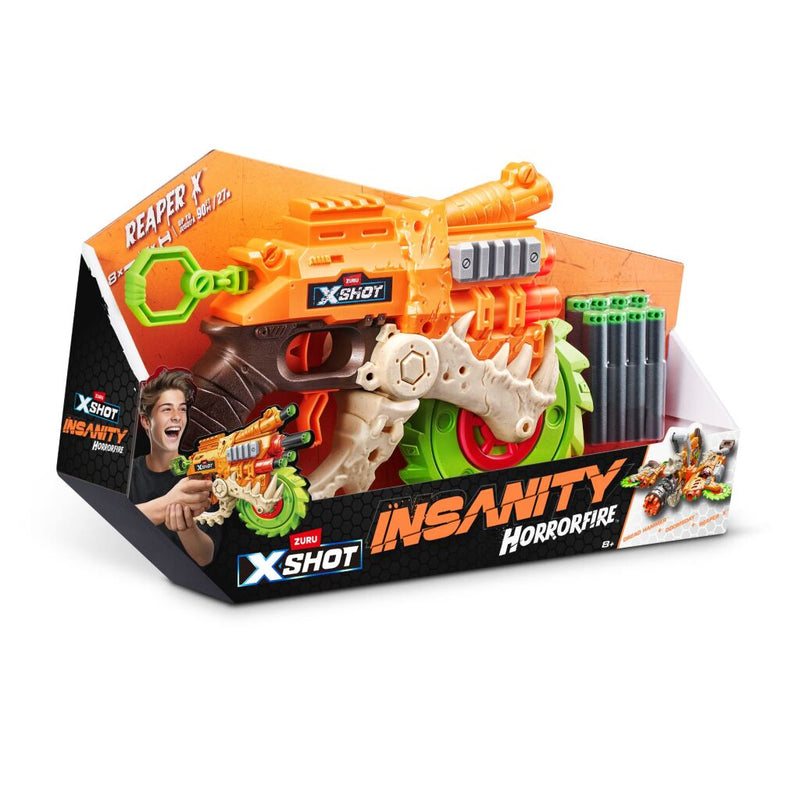 Afbeelding laden in galerijviewer, Zuru x-shot horror fire reaper blaster + 8 darts
