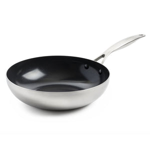 Greenpan geneva wokpan 28 cm rvs zwart