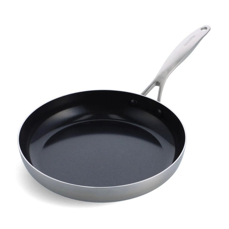 Afbeelding laden in galerijviewer, Greenpan geneva koekenpan 28 cm rvs zwart
