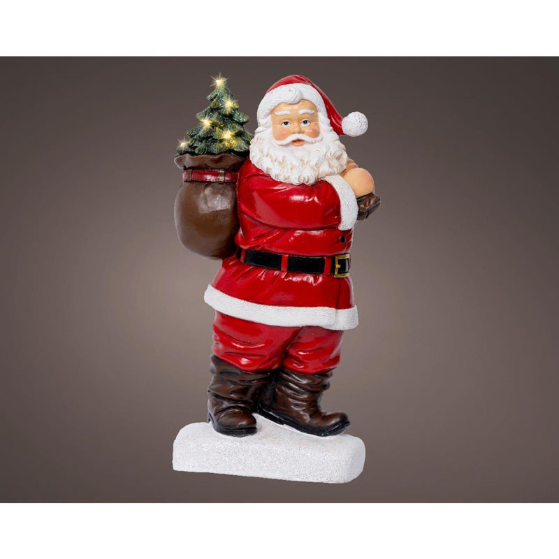 Afbeelding laden in galerijviewer, Lumineo beeld kerstman led polyresin 9x19,5x31,5cm warm wit
