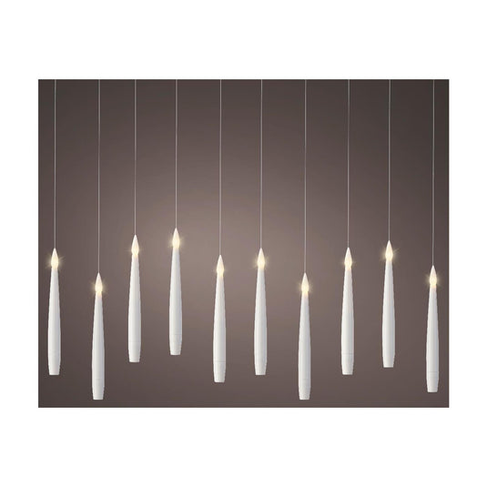 Lumineo led floating candles 10-delig wit met afstands bediening ø1,5xh15cm warm wit