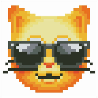 Diamond dotz diamond painting cool cat 10x10 cm