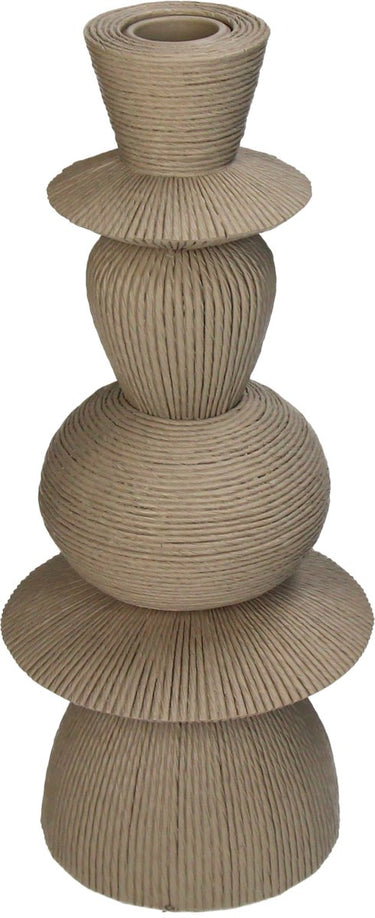 Hd collection kaarsenhouder polyhars zand 10.5x10.5x25.7cm