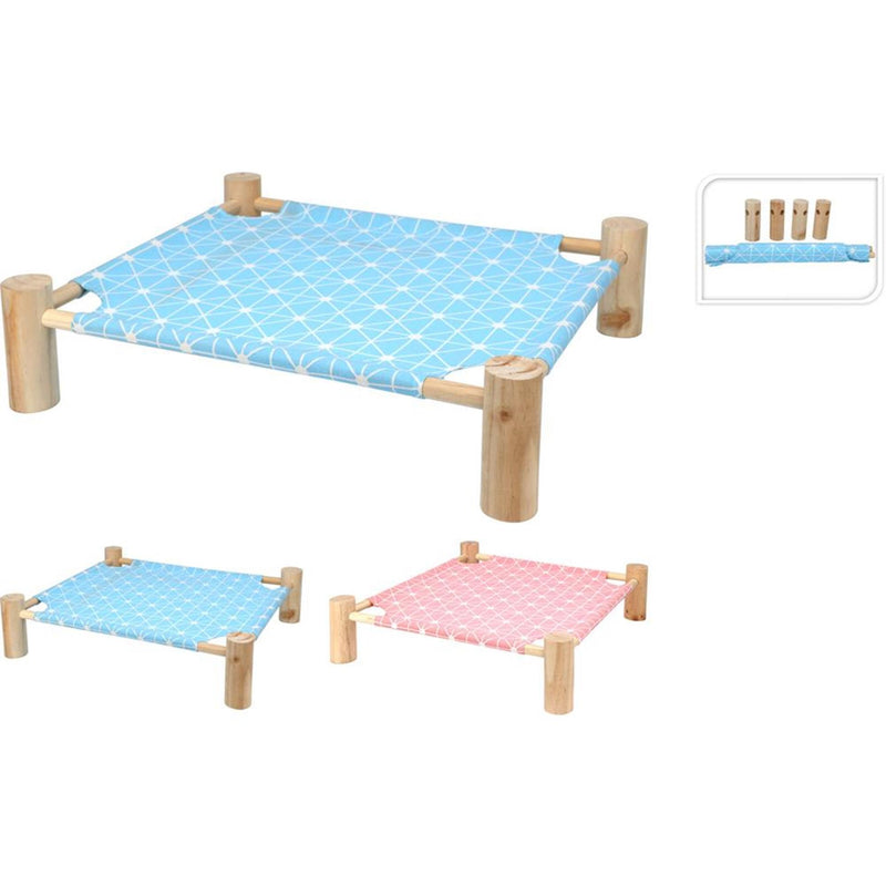 Afbeelding laden in galerijviewer, Pets collection dierenbed met hout onderstel 53x48x13cm max15kg
